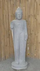 Stehender Buddha - Abhaya Mudra aus Riverstone, ca. 155 cm hoch 
